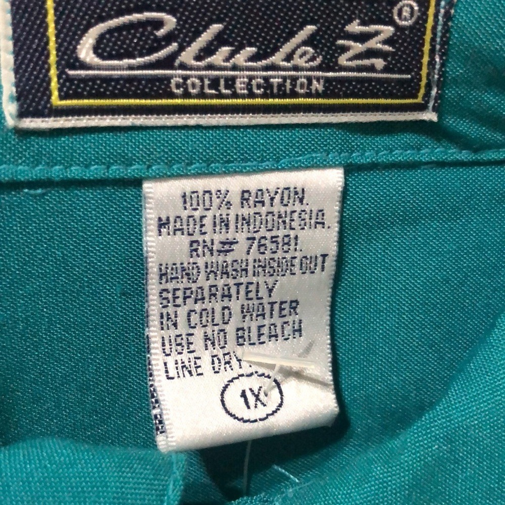 Club Z‎ Tunic Button down Teal 1X - Picture 4 of 6